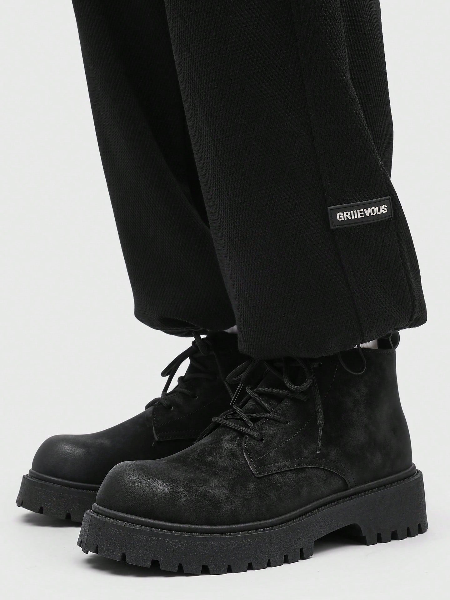 Men's Fashionable Round Toe High-Top Boots, Thick Sole, Anti-Slip, Vintage Casual Style, Ankle Boots For Plus Size Men, Suitable For Outdoor In Winter