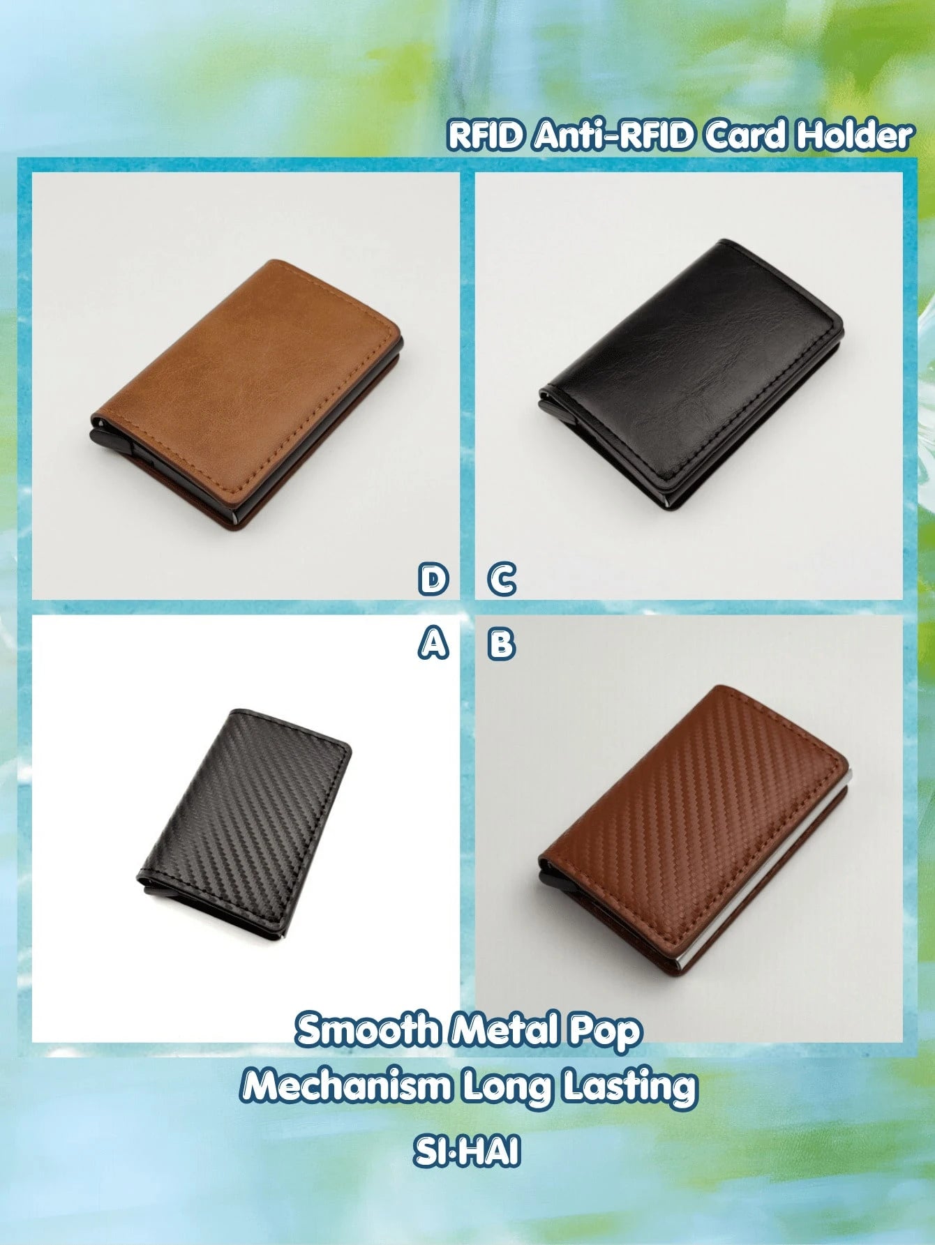 Men's Minimalist Carbon Fiber Wallet, RFID Blocking, Automatic Pop-Up Aluminum Alloy Card Holder, Ultra-Thin Metal Business Credit Card Case, Gift For Men, Father's Day/Mother's Day Gift