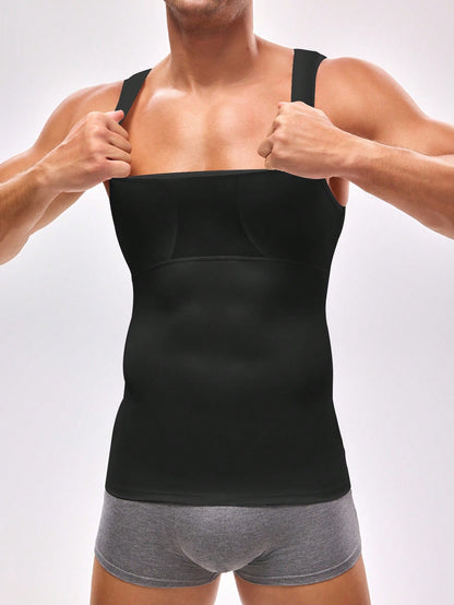 Men's Solid Color Sleeveless Shaping Tank Top Slim Fit