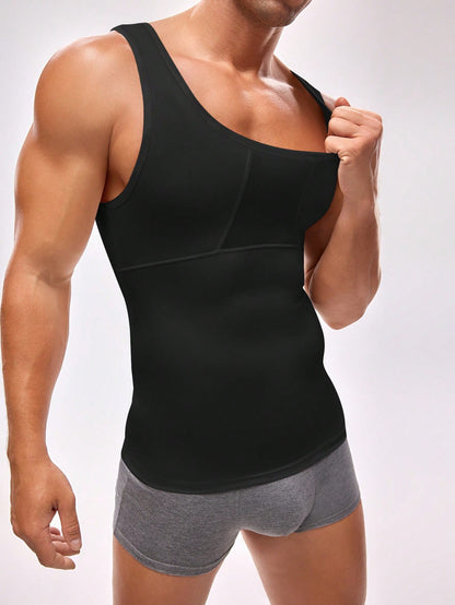 Men's Solid Color Sleeveless Shaping Tank Top Slim Fit