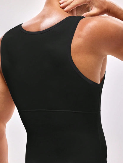 Men's Solid Color Sleeveless Shaping Tank Top Slim Fit