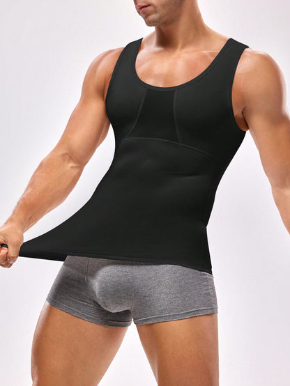 Men's Solid Color Sleeveless Shaping Tank Top Slim Fit