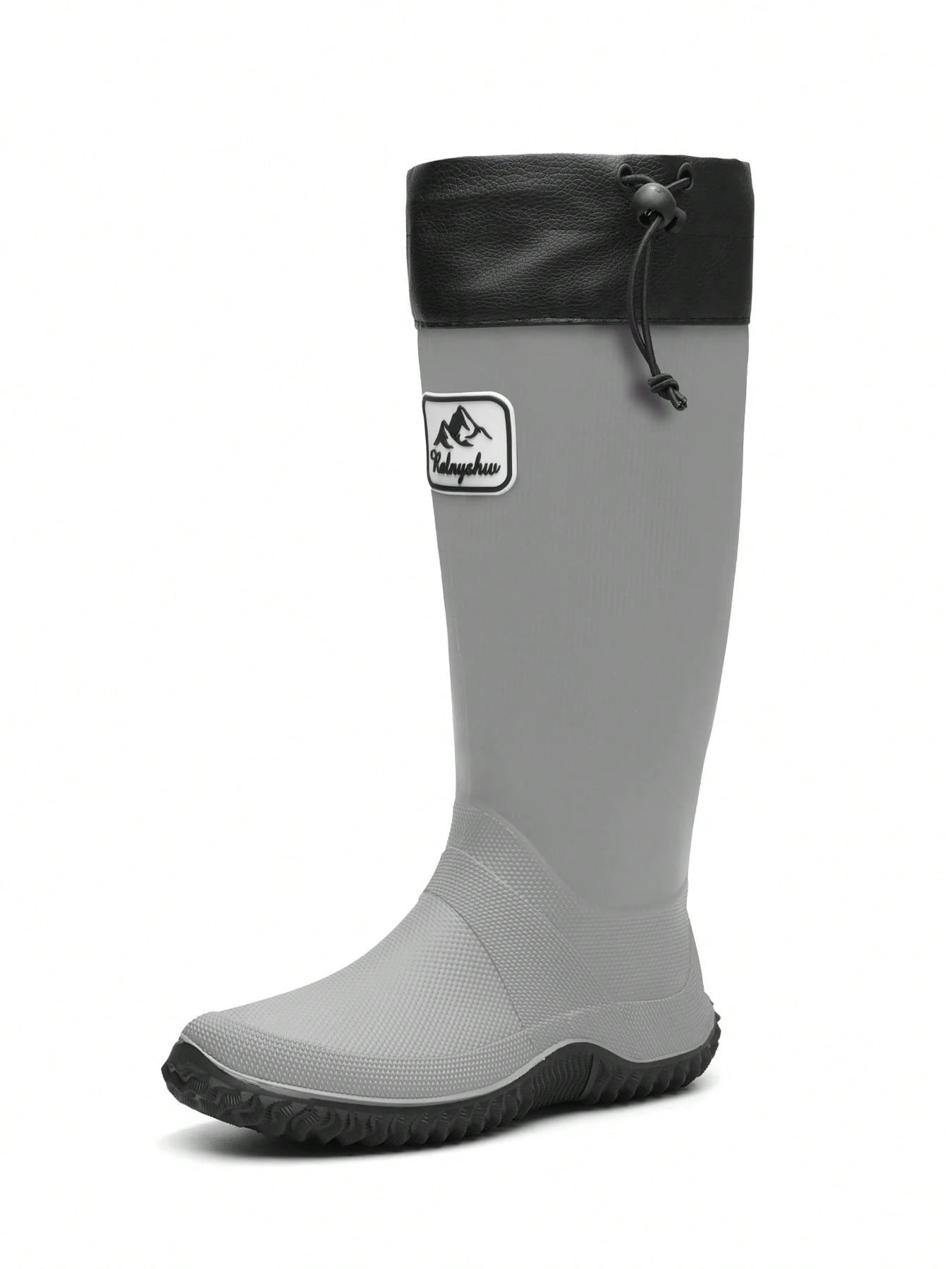 Men's Tall Soft Foldable Waterproof Anti-Slip Durable Rain Boots, Suitable For Boating, Farming, Fishing, Outdoor Activities, Hiking, Gray