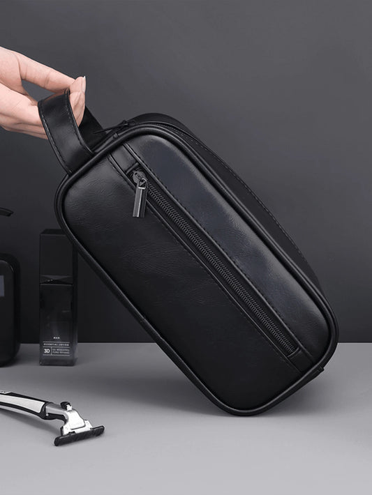 Men Waterproof Travel Toiletries Storage Bag Portable Makeup Organiser Zipper Handbags Retro Large Capacity Travel Business Trip Men's Toiletry Bag