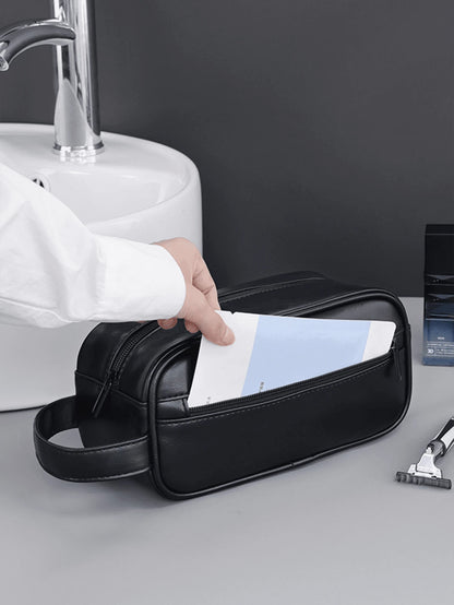 Men Waterproof Travel Toiletries Storage Bag Portable Makeup Organiser Zipper Handbags Retro Large Capacity Travel Business Trip Men's Toiletry Bag