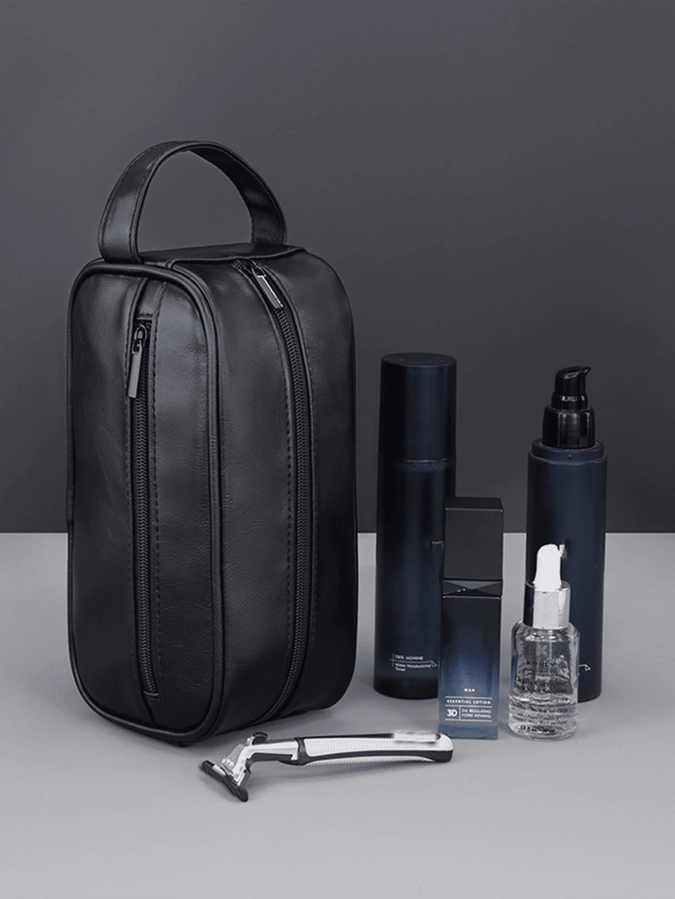 Men Waterproof Travel Toiletries Storage Bag Portable Makeup Organiser Zipper Handbags Retro Large Capacity Travel Business Trip Men's Toiletry Bag