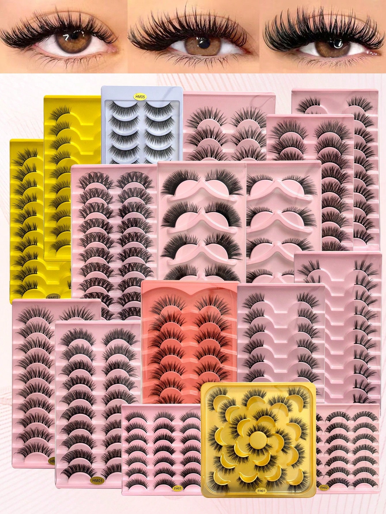 MENGJIESHANGPIN 7 Pairs/Pack HY-02 Natural Curly Messy Long-Lasting False Eyelashes, Eyelash Extensions, Long Eyelash Strips