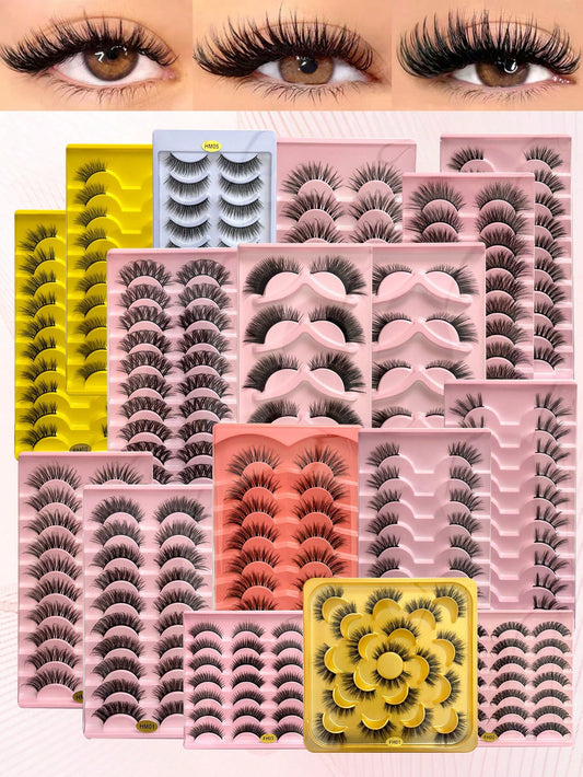 MENGJIESHANGPIN 7 Pairs/Pack HY-02 Natural Curly Messy Long-Lasting False Eyelashes, Eyelash Extensions, Long Eyelash Strips