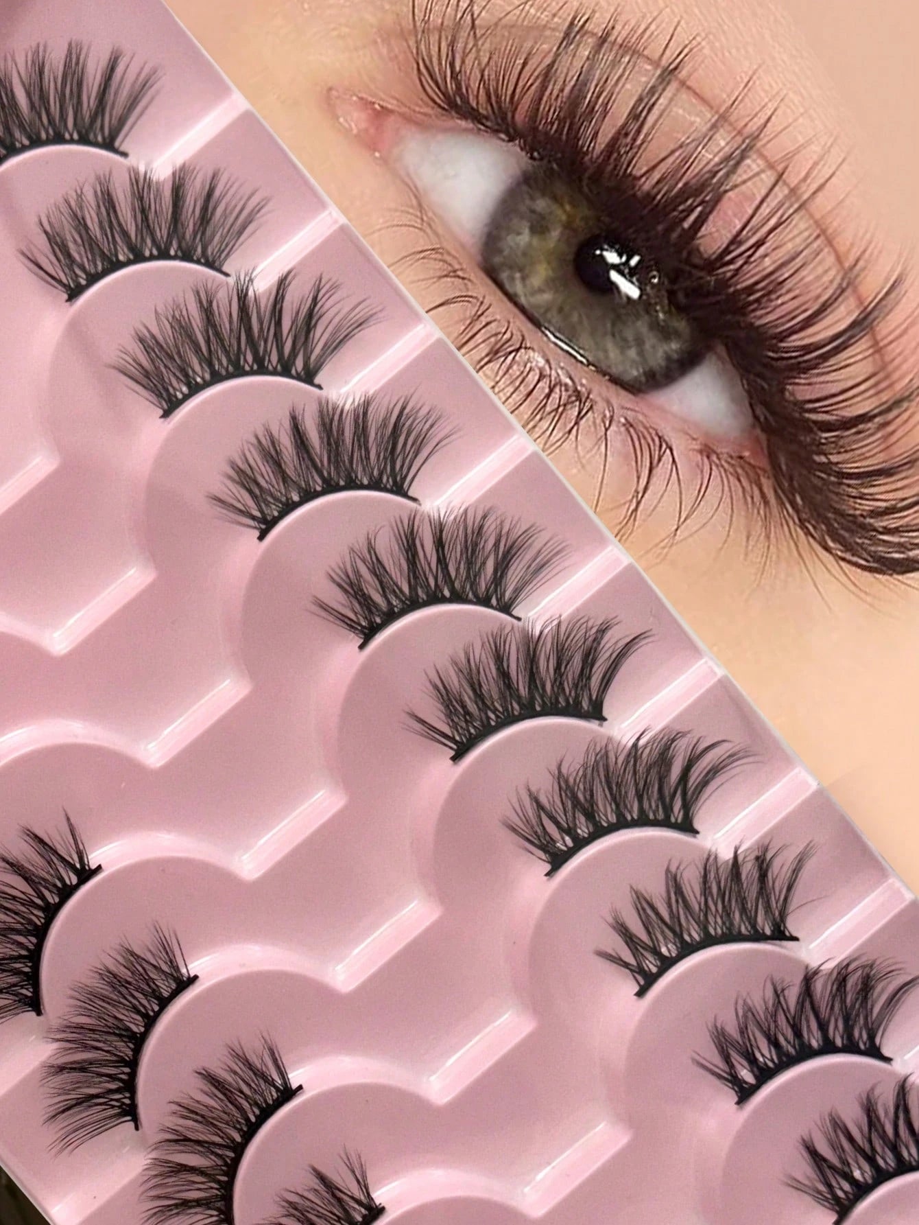 MENGJIESHANGPIN 7 Pairs/Pack HY-02 Natural Curly Messy Long-Lasting False Eyelashes, Eyelash Extensions, Long Eyelash Strips