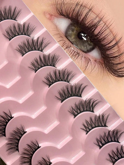MENGJIESHANGPIN 7 Pairs/Pack HY-02 Natural Curly Messy Long-Lasting False Eyelashes, Eyelash Extensions, Long Eyelash Strips