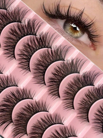 MENGJIESHANGPIN 7 Pairs/Pack HY-02 Natural Curly Messy Long-Lasting False Eyelashes, Eyelash Extensions, Long Eyelash Strips