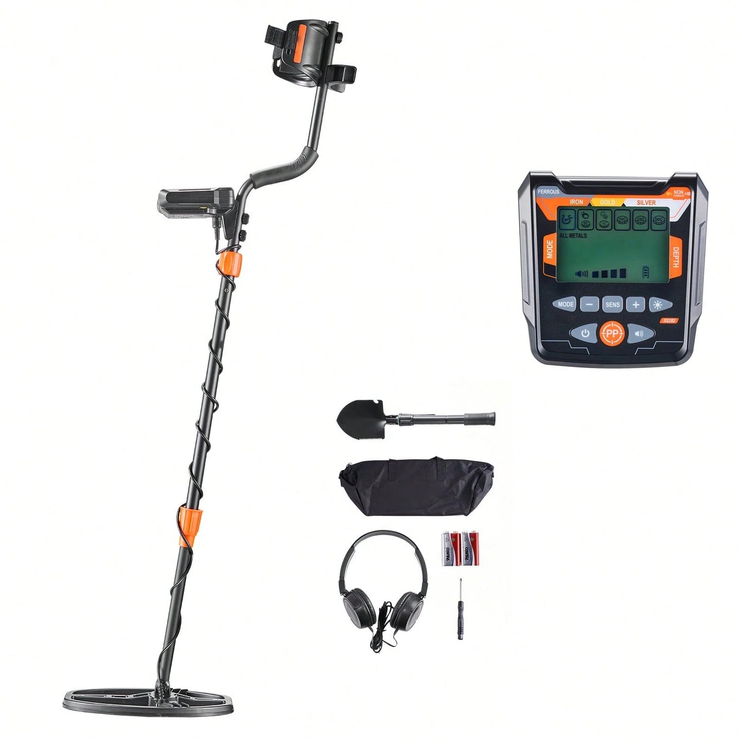 Metal Detector For Adults, 10", Professional High Accuracy Gold Detector, IP68 Waterproof Search Coil With Display, Headphones, 5 Modes, Adjustable Length, For Detecting Gold Treasure Hunting