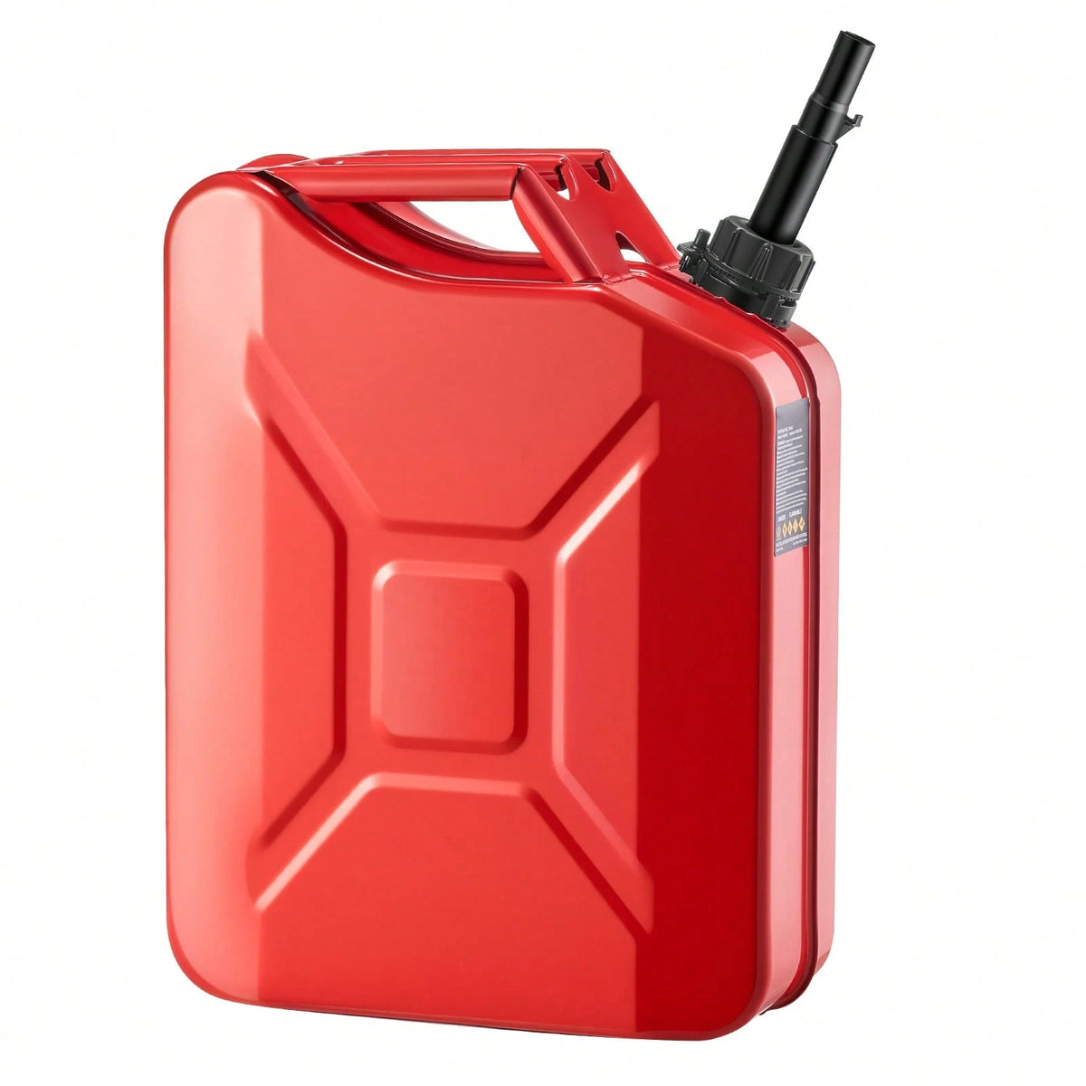 Metal Fuel Container, 5.3 Gallon, Fuel Jerry Can With Spout And Comfort Handle, 6 L/Min Max Flow Rate, Leakproof & Corrosion-Resistant Metal Gas Tank Most Cars Motorcycle ATV UTV, Red