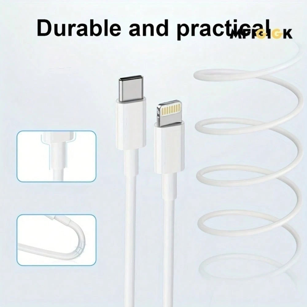 MFIGlGK 10pcs 20W USB C To For IPhone Cable PD Data Cord Fast Charger Lead Heavy Duty Charging Wire For IPhone 14 Plus 13 Mini 12 11 Pro Max MFIGlGK