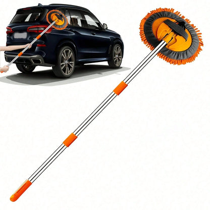 [Microfiber Car Wash] 2in1 Microfiber Car Wash Brush Mop Set, 47.5Inch Long Handle Kit, Chenille Microfiber Sponge Duster, No Paint Damage No Scratches, For Cleaning Cars, Trucks, SUVs, RVs, Trailers