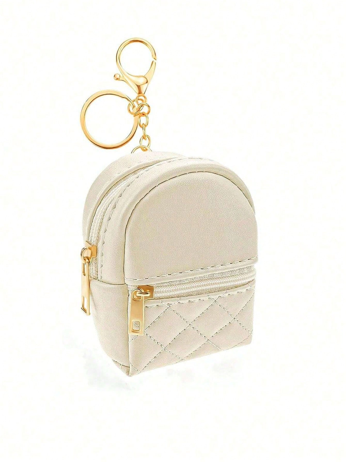 Mini Backpack Keychain, Cute Cosmetic Bag Keychain For Women, Small PU Cosmetic Bag Keychain Accessory, Zipper Pouch Accessory