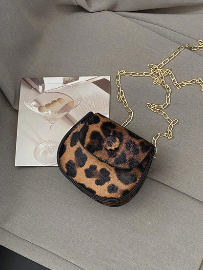 Mini Crocodile Print Clutch Bag, Solid Color Chain Shoulder Bag