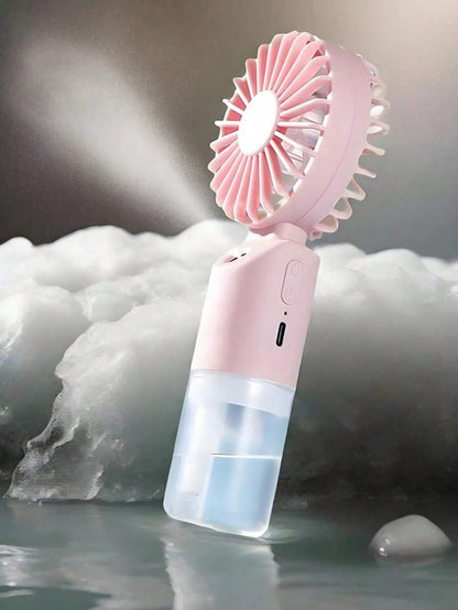 Mini Handheld Mist Fan, Portable Electric Fan, 2-Speed Adjustable, Desktop Fan For Summer, Humidifying & Cooling, Suitable For Indoor/Outdoor Camping, Student Rechargeable Fan, With 500mAh Long-Lastin