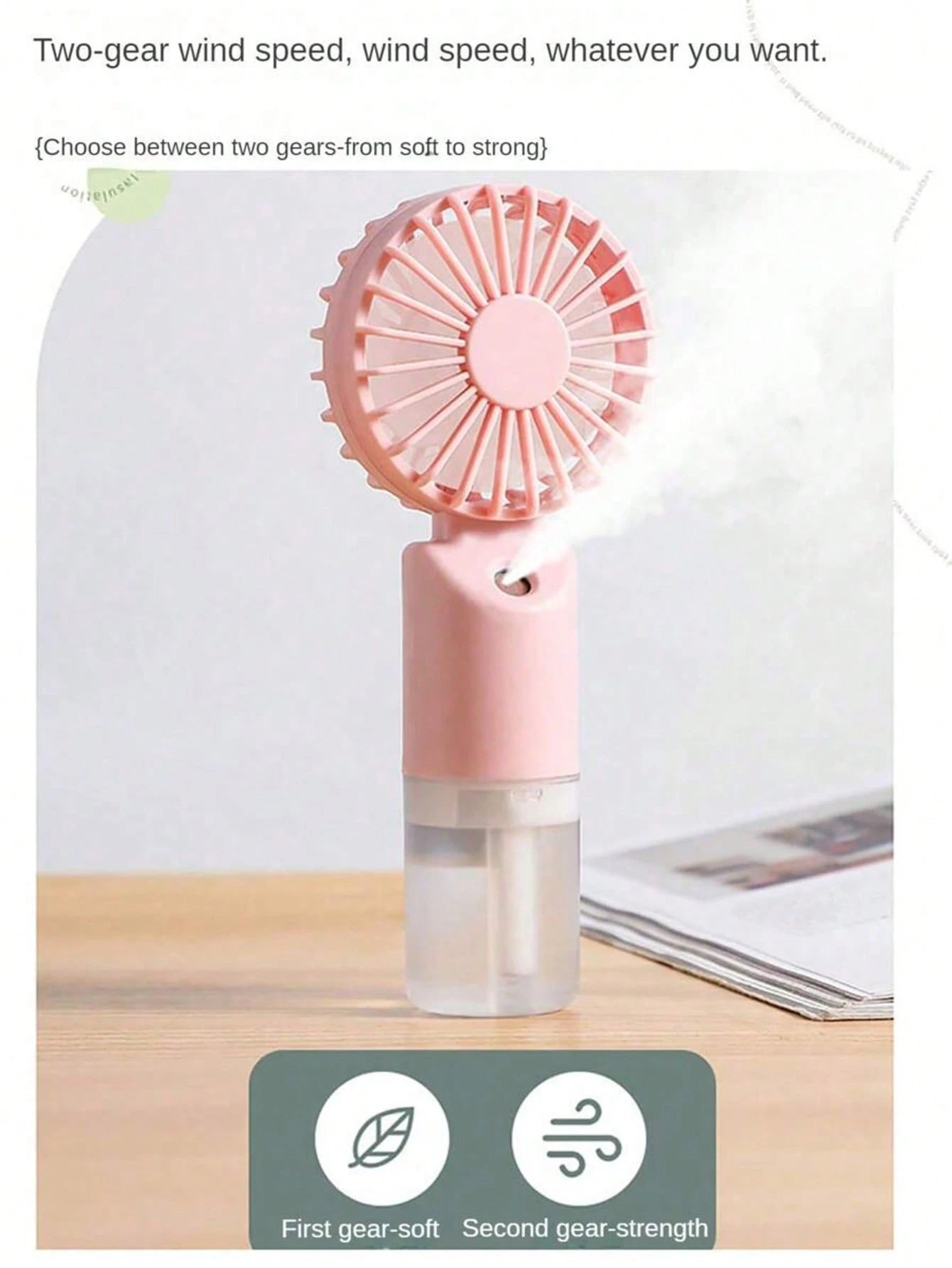 Mini Handheld Mist Fan, Portable Electric Fan, 2-Speed Adjustable, Desktop Fan For Summer, Humidifying & Cooling, Suitable For Indoor/Outdoor Camping, Student Rechargeable Fan, With 500mAh Long-Lastin