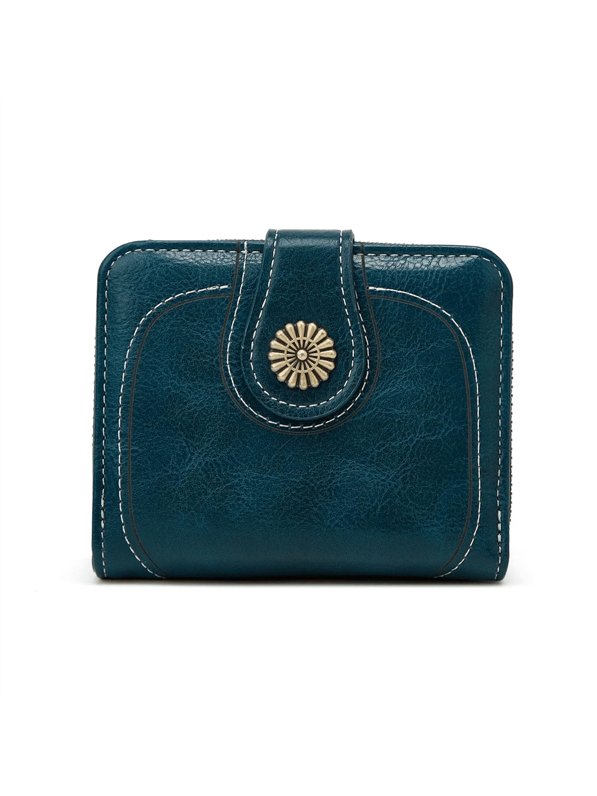 Mini New Design Oily Wax Leather Coin Women's Vintage Style Trifold Wallet Card Holder Clutch Wallet Small For Women Wallet Purse Wallet Small Wallet