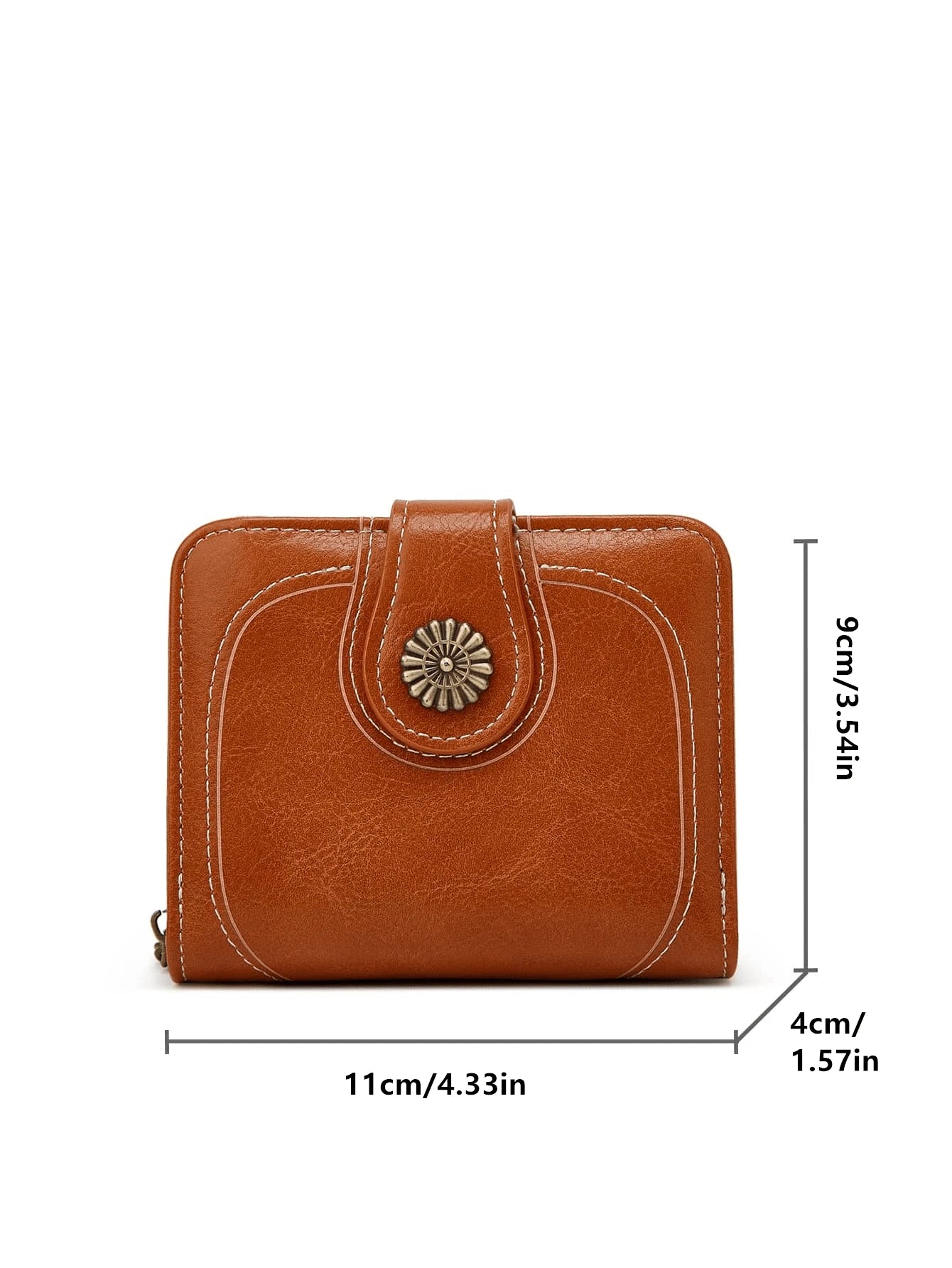 Mini New Design Oily Wax Leather Coin Women's Vintage Style Trifold Wallet Card Holder Clutch Wallet Small For Women Wallet Purse Wallet Small Wallet