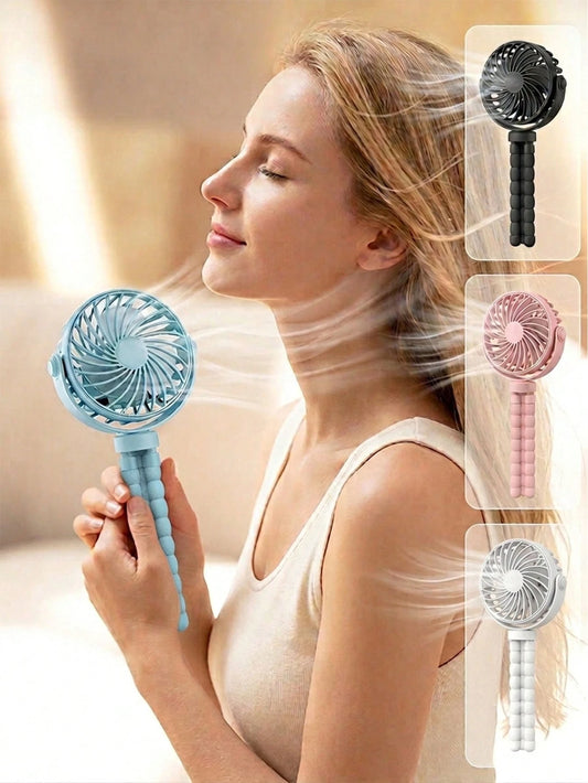 Mini Portable Car Fan- 3-Speed Rechargeable Clip-On Fan With 360° Flexible Tripod, Quiet Handheld Cooling Fan For Stroller, Car Seat And Outdoor Travel