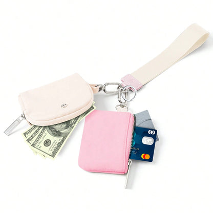 Mini Zip Around Wristlet Wallet With Detachable Mini Wallet & Card Holder Pouches, Ideal Christmas Stocking Stuffer Gift For Travel, Keys, Cards