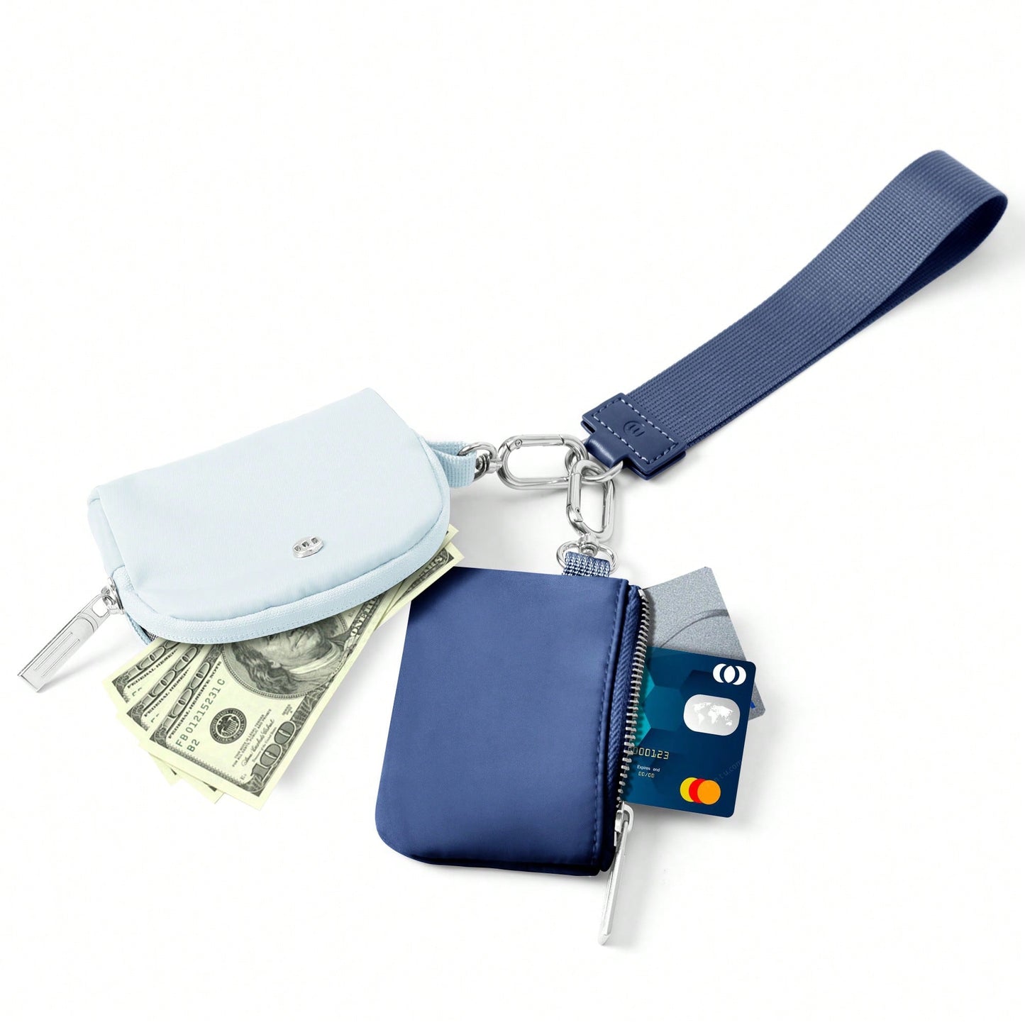 Mini Zip Around Wristlet Wallet With Detachable Mini Wallet & Card Holder Pouches, Ideal Christmas Stocking Stuffer Gift For Travel, Keys, Cards