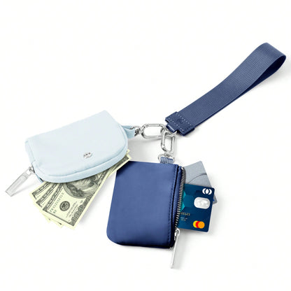 Mini Zip Around Wristlet Wallet With Detachable Mini Wallet & Card Holder Pouches, Ideal Christmas Stocking Stuffer Gift For Travel, Keys, Cards