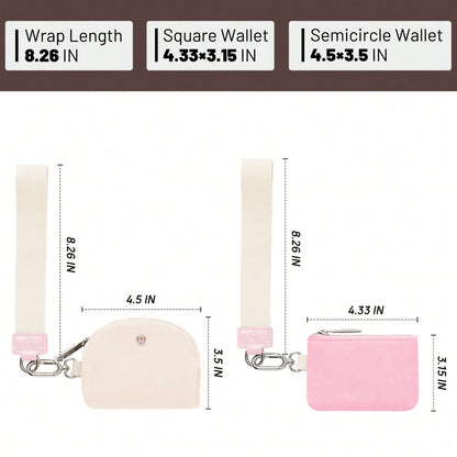 Mini Zip Around Wristlet Wallet With Detachable Mini Wallet & Card Holder Pouches, Ideal Christmas Stocking Stuffer Gift For Travel, Keys, Cards