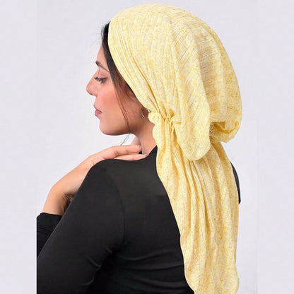 Minimalist Elegant Solid Color Women's Headscarf Hat, Versatile Elastic Beanie, Fishnet Cap, Curved Hat