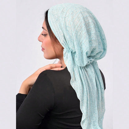 Minimalist Elegant Solid Color Women's Headscarf Hat, Versatile Elastic Beanie, Fishnet Cap, Curved Hat