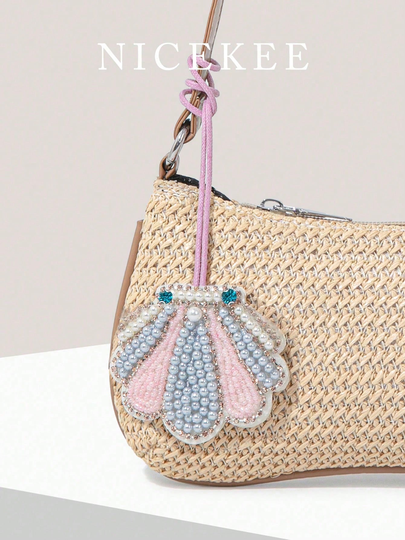 Minimalist Fashion Holiday Bag Charm, Color-Block Beaded Faux Coconut Tree Pendant, Exquisite Mini Decorative Accessory, Small And Unique Design, Versatile For Daily Use, Perfect For Matching With Bag