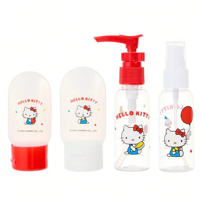 Miniso Sanion Hello Kitty Travel Set (4 Pcs)- Cute Design, Practical Compartments, Perfect Companion For Travel And Business (4 Pcs)
