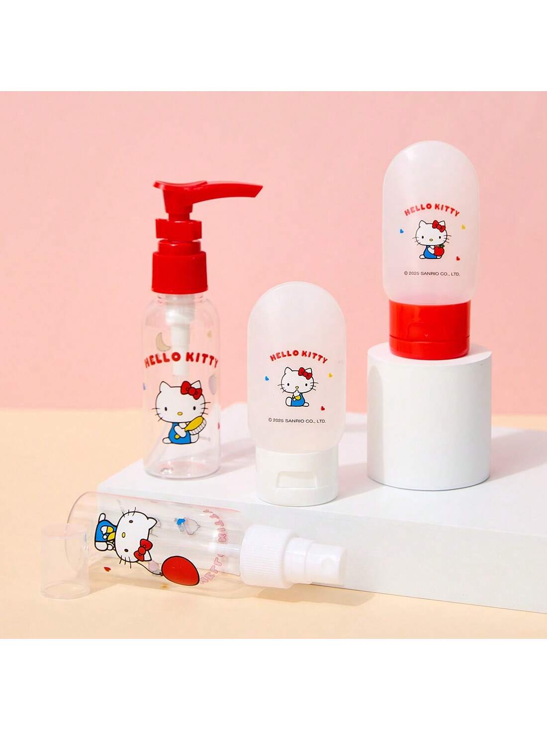 Miniso Sanion Hello Kitty Travel Set (4 Pcs)- Cute Design, Practical Compartments, Perfect Companion For Travel And Business (4 Pcs)