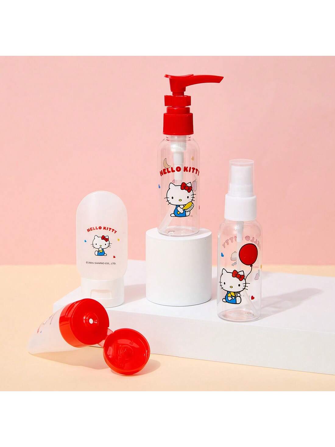 Miniso Sanion Hello Kitty Travel Set (4 Pcs)- Cute Design, Practical Compartments, Perfect Companion For Travel And Business (4 Pcs)