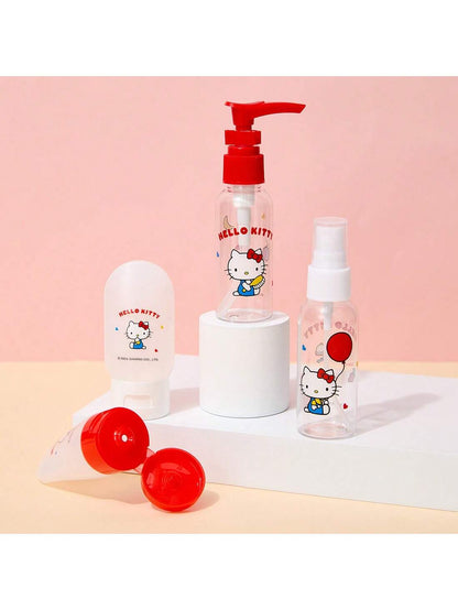 Miniso Sanion Hello Kitty Travel Set (4 Pcs)- Cute Design, Practical Compartments, Perfect Companion For Travel And Business (4 Pcs)