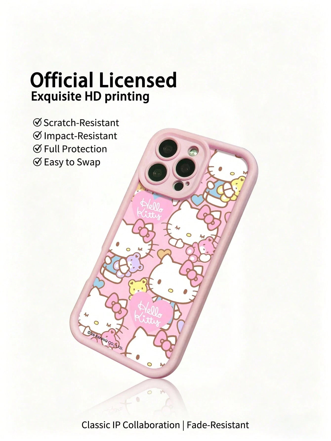 Miniso Sanrio Pink Phone Case, Summer Fashion Phone Case, Holiday Gift Phone Case, Anti-Slip, Anti-Fall, Anti-Fingerprint, Suitable Compatible With Apple 17 17 Air 17Pro 17ProMax 11 12 13 14 15 16Pro
