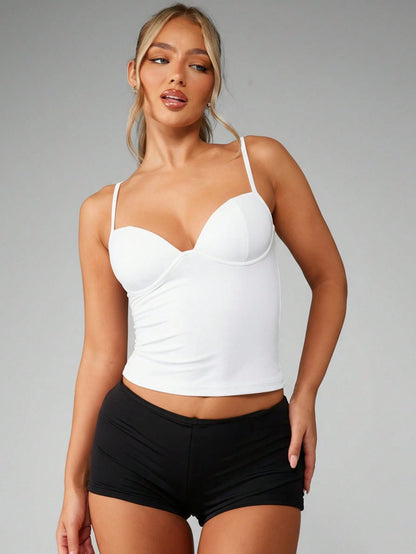 MISSGUIDED Longline Corset Bustier Tank Top With Underwire Support And Adjustable Straps
