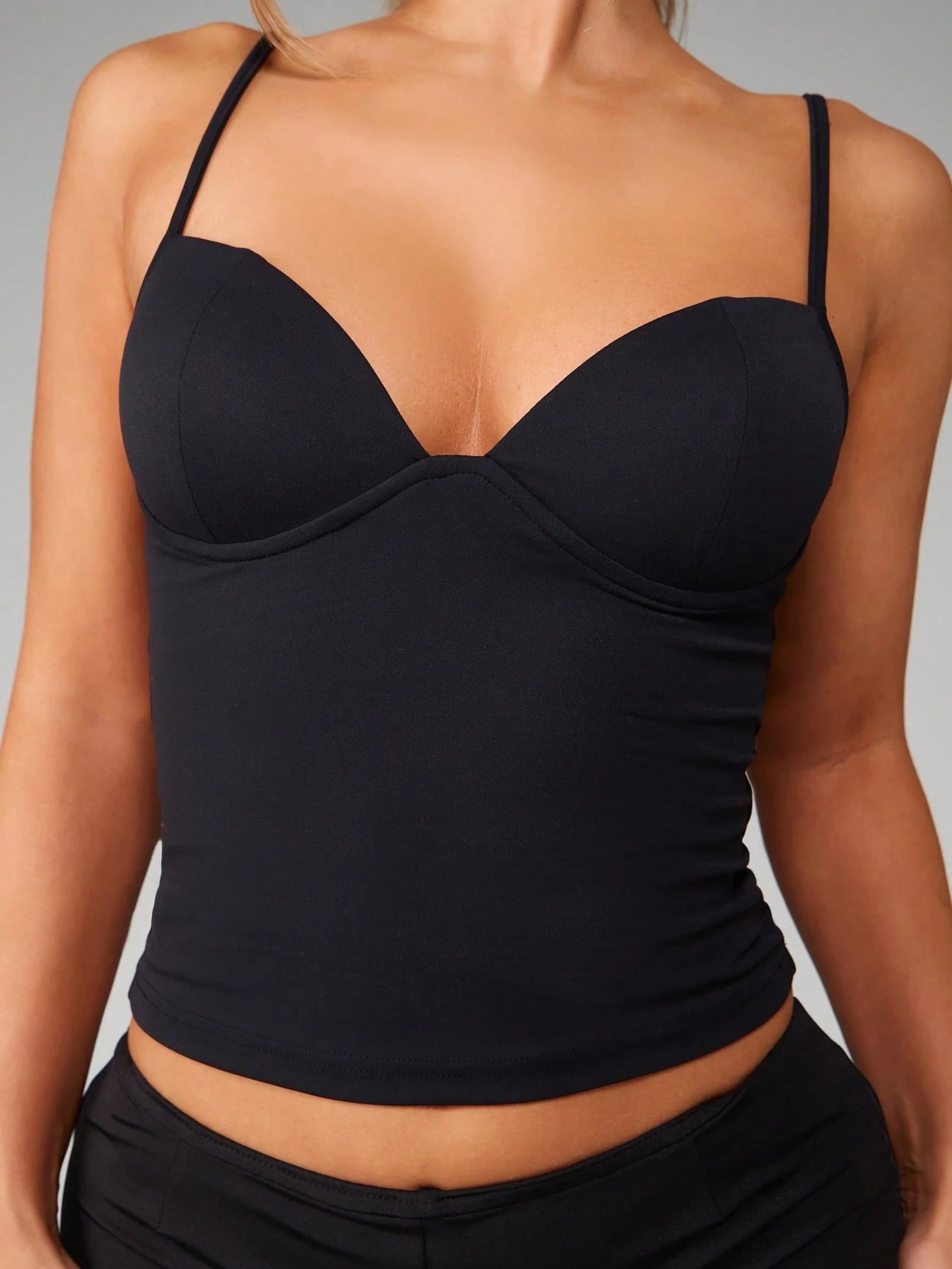 MISSGUIDED Longline Corset Bustier Tank Top With Underwire Support And Adjustable Straps
