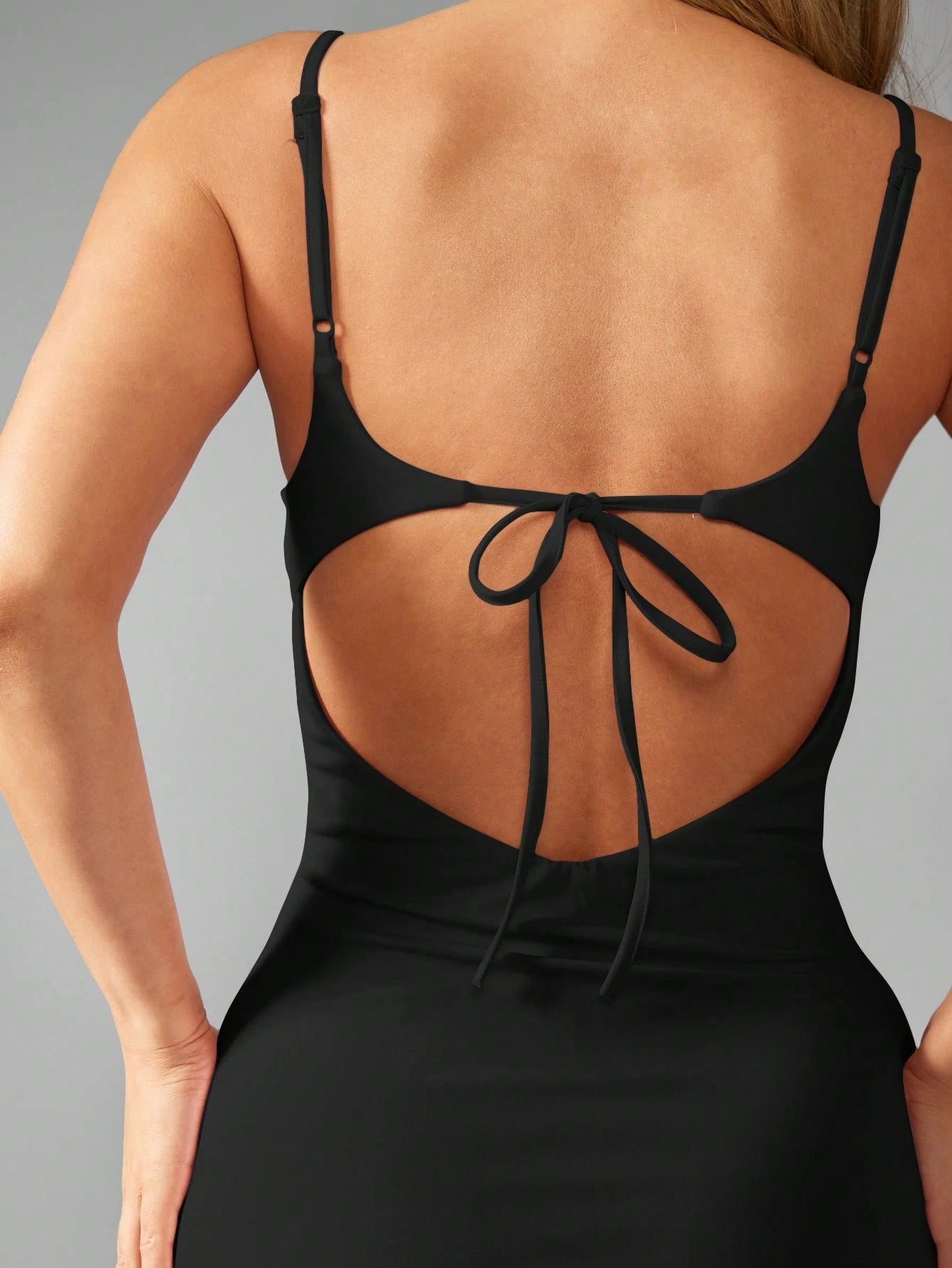 MISSGUIDED Stretch Mini Dress Built In Shorts Club Party Night Out Spaghetti Strap Backless Split Bodycon Dress