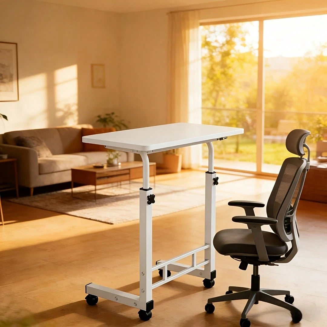 Mobile Height-Adjustable Desk, Office Desk, Bedside Computer Table With Wheels, Sofa Side Table, Suitable For Bedroom, Dormitory, Laptop Stand, Lazy Desk, Coffee Table, Gift
