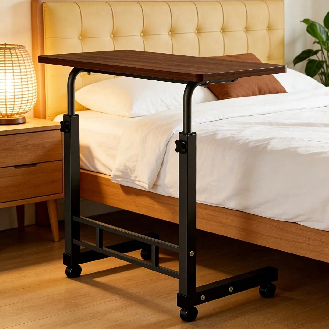 Mobile Height-Adjustable Desk, Office Desk, Bedside Computer Table With Wheels, Sofa Side Table, Suitable For Bedroom, Dormitory, Laptop Stand, Lazy Desk, Coffee Table, Gift