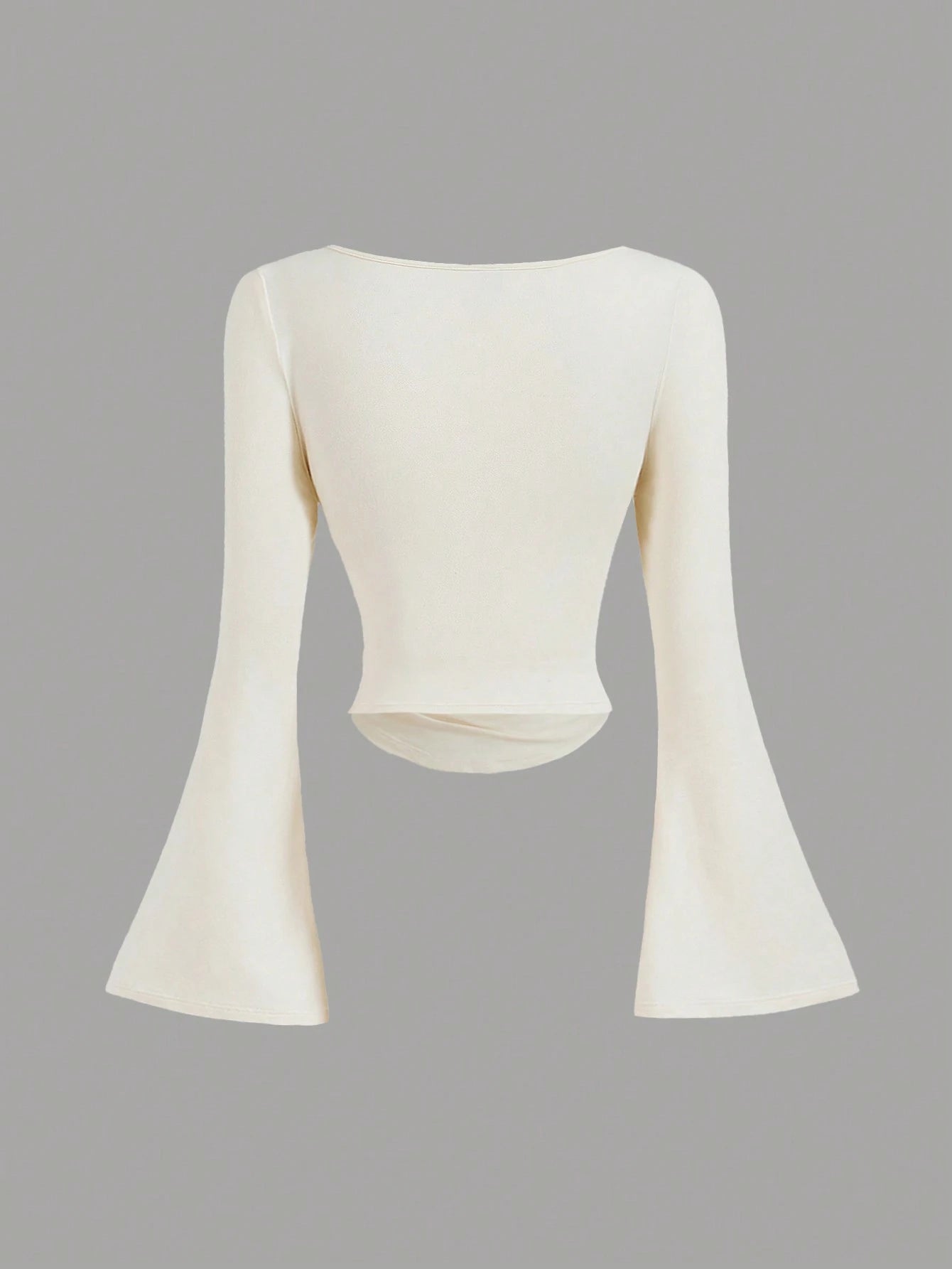MOD Boat Neck Bell Sleeve Side Ruched Fashion T-Shirt