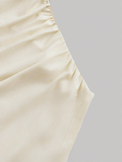 MOD Boat Neck Bell Sleeve Side Ruched Fashion T-Shirt