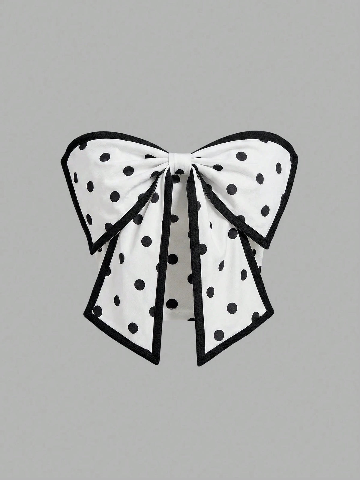 MOD Grid Pattern Strapless Top With Bow Decoration