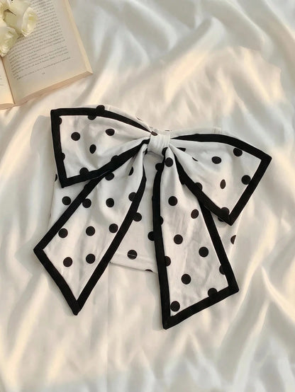 MOD Grid Pattern Strapless Top With Bow Decoration