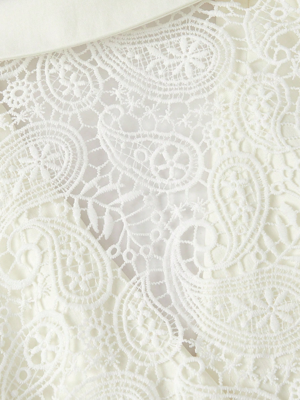 MOD Plus Size Women's White Lace Patchwork Sleeveless Elegant Tailored Set Blazer Suit Going Out Wedding Guest Homecoming Festival Holiday Summer/Fall