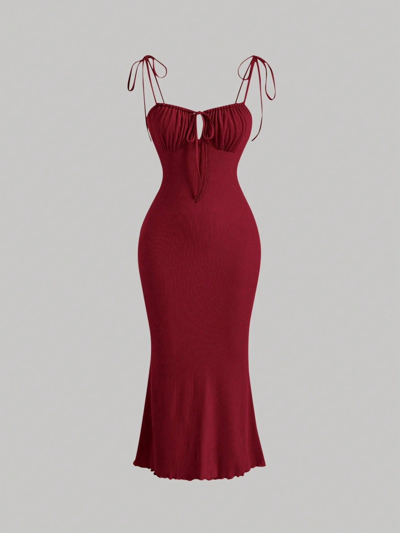 MOD Tie Front Ruched Bust Tie Shoulder Cami Dress