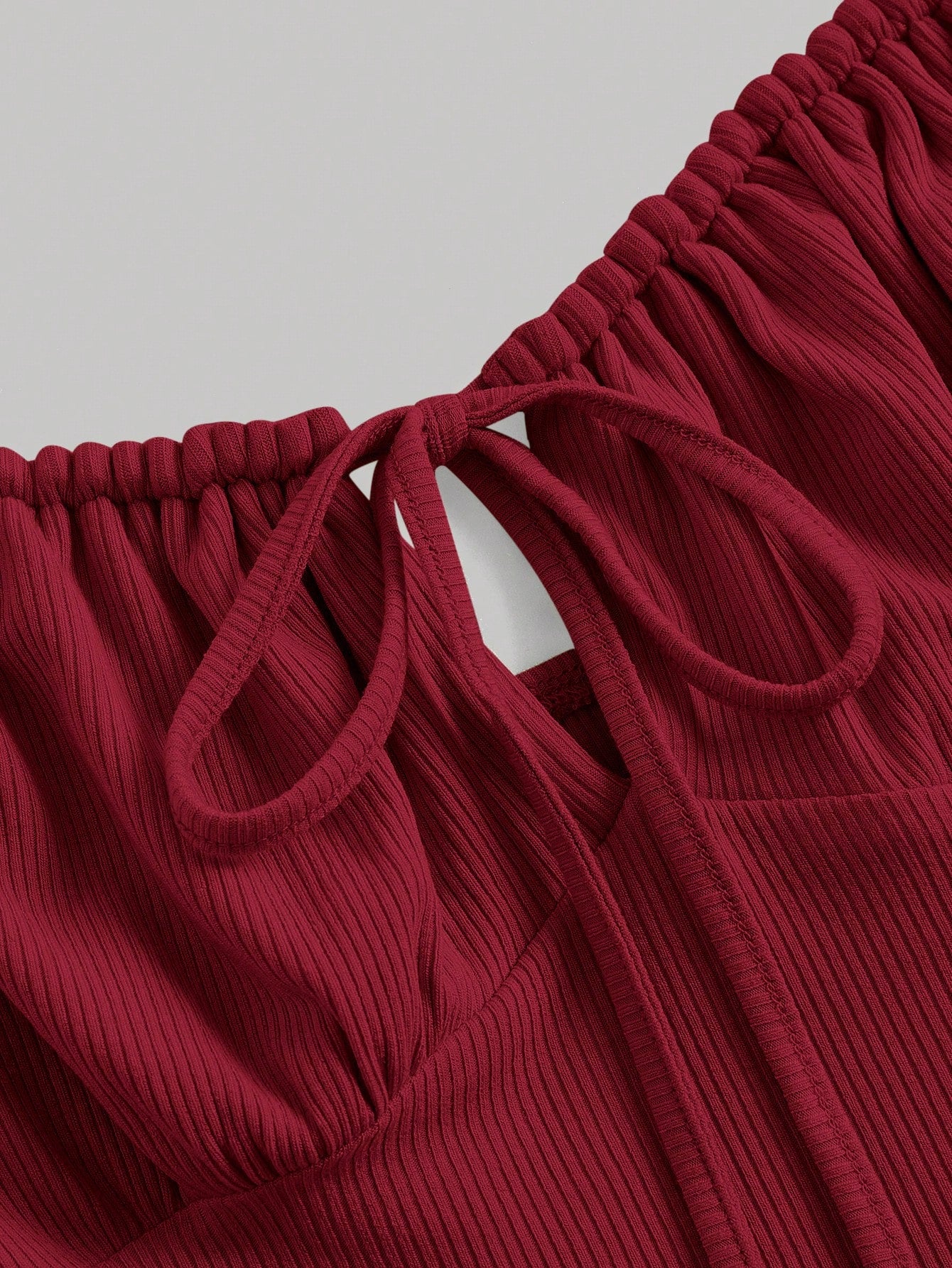 MOD Tie Front Ruched Bust Tie Shoulder Cami Dress